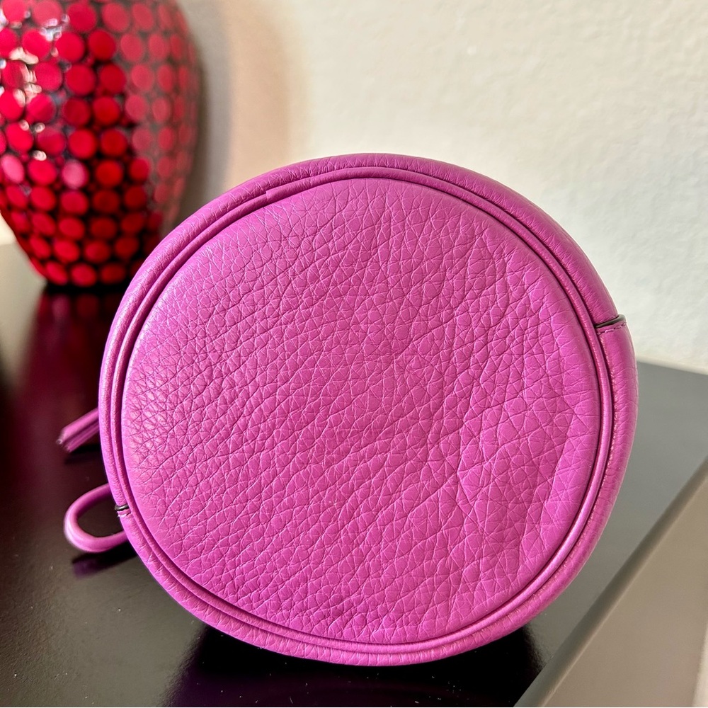 Coach Purple Petal Pebbled Leather Wristlet - Picture 9 of 17